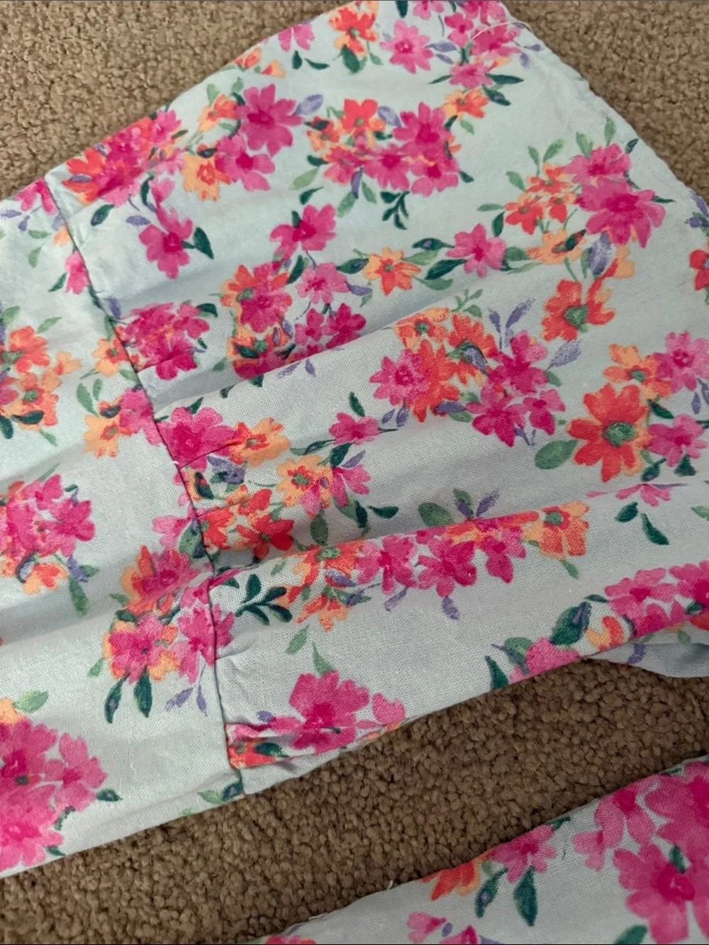 NWOT Pink Eyelet Top & Floral Ruffle Pants Kids Set, 10